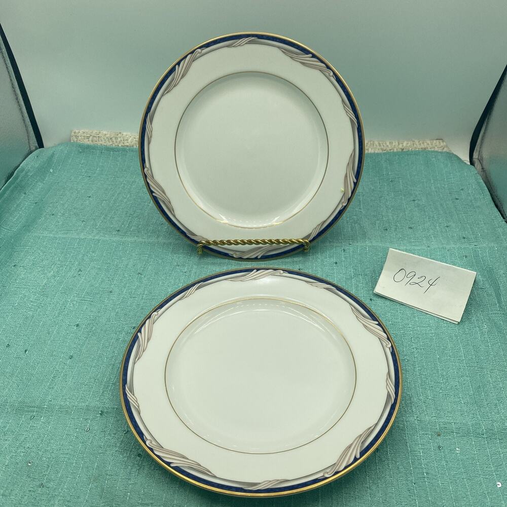 Set of 2 Gorham Golden Swirl Bread & Butter Plates 7.5”